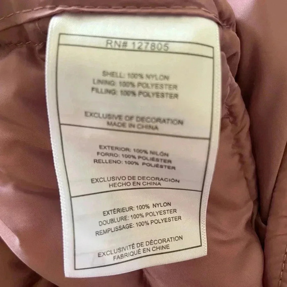 Reebok Women's Midweight Dusty Rose Puffer Coat  sz 3 X - Picture 5 of 9
